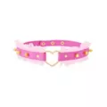 Pink and Gold-Tone Frilled Heart Choker Necklace at Spencer's