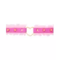 Pink and Gold-Tone Frilled Heart Choker Necklace at Spencer's