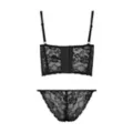 Leopard Print Black Lace Corset and Panties Set at Spencer's