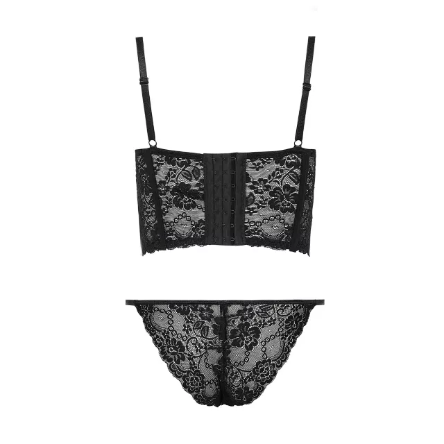 Leopard Print Black Lace Corset and Panties Set at Spencer's