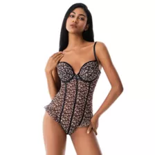 Cheetah Print Boning Bodysuit at Spencer's