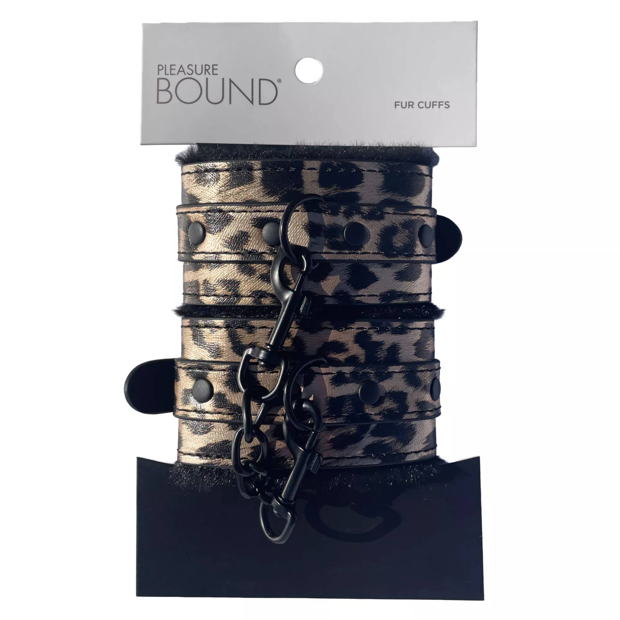 Leopard Print Faux Fur Cuffs - Pleasure Bound at Spencer's