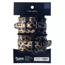 Leopard Print Faux Fur Cuffs - Pleasure Bound at Spencer's