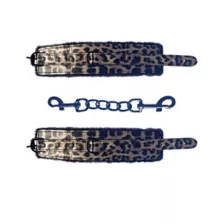 Leopard Print Faux Fur Cuffs - Pleasure Bound at Spencer's