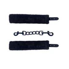 Leopard Print Faux Fur Cuffs - Pleasure Bound at Spencer's