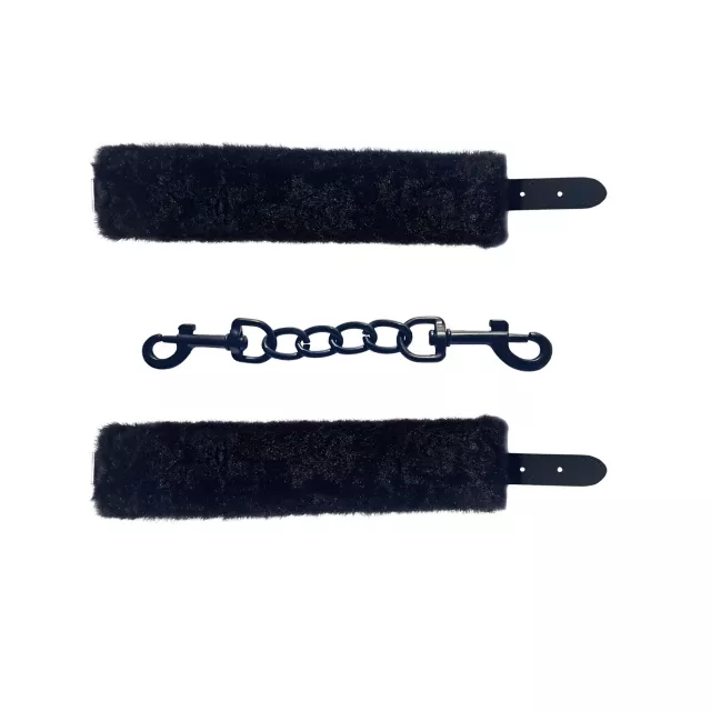 Leopard Print Faux Fur Cuffs - Pleasure Bound at Spencer's