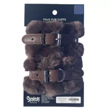 Brown Faux Fur Cuffs - Pleasure Bound at Spencer's