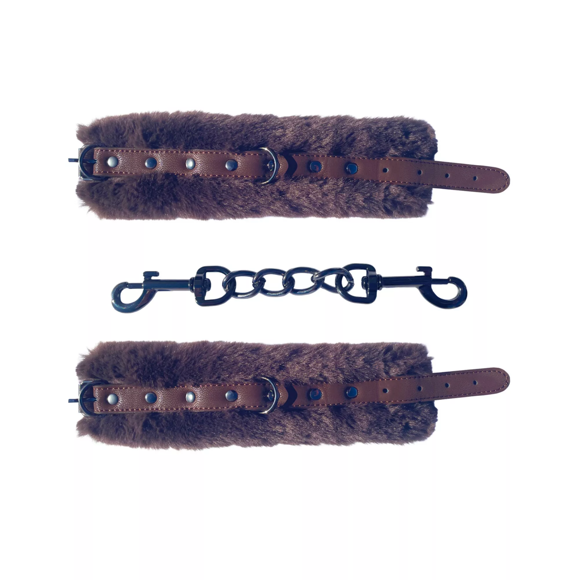 Brown Faux Fur Cuffs - Pleasure Bound at Spencer's