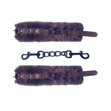 Brown Faux Fur Cuffs - Pleasure Bound at Spencer's