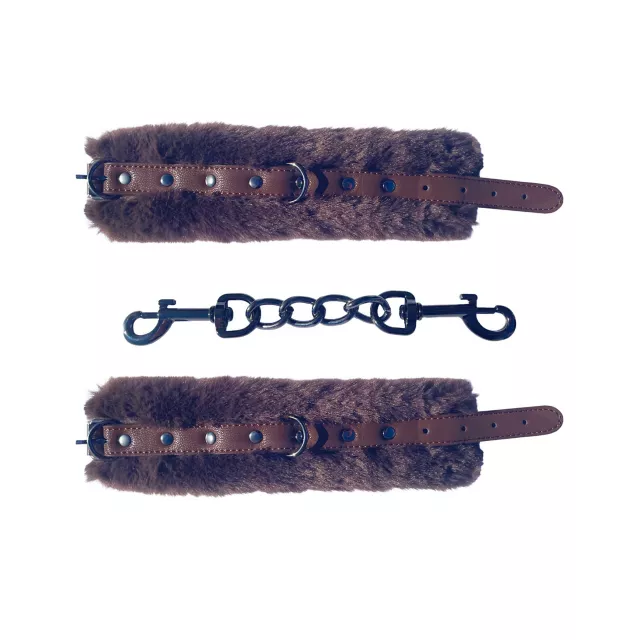 Brown Faux Fur Cuffs - Pleasure Bound at Spencer's