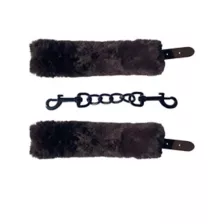 Brown Faux Fur Cuffs - Pleasure Bound at Spencer's