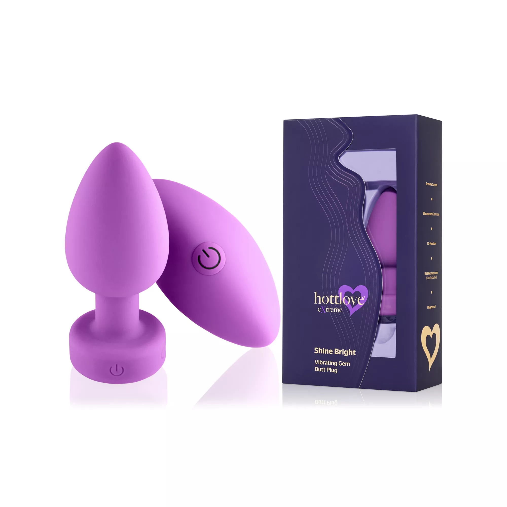 Shine Bright Vibrating Butt Plug Magenta - Hott Love Extreme at Spencer's