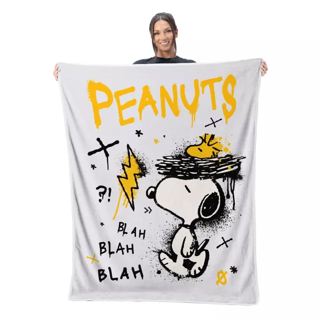 Peanuts Snoopy Graffiti Fleece Blanket at Spencer's