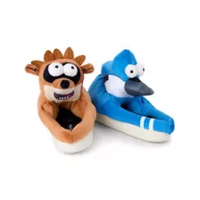 Regular Show Mordecai and Rigby Plush Slippers at Spencer's