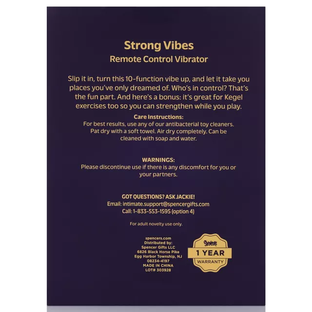 Hott Love Extreme Strong Vibes Remote Control Vibrator at Spencer's