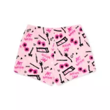 Art Was Here Pink Plush Lounge Shorts - Terrifier at Spencer's