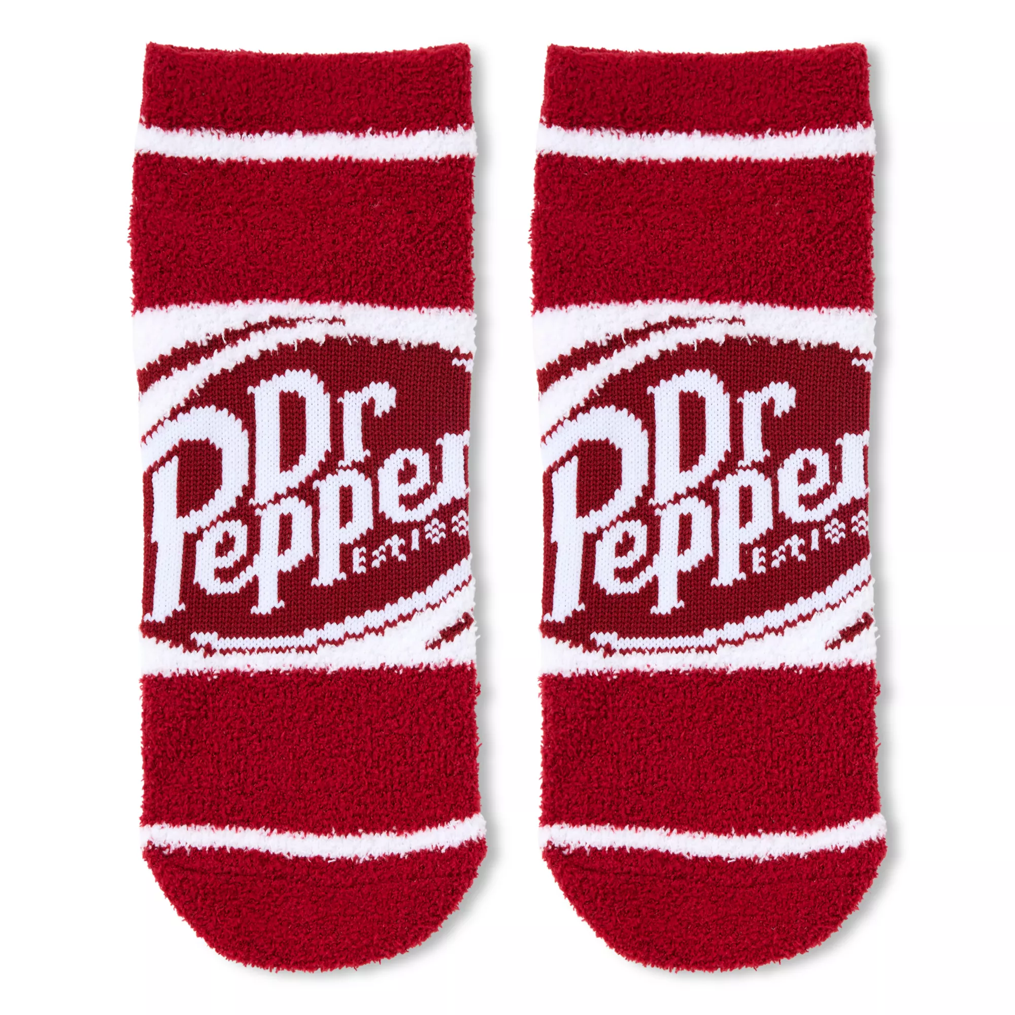 Dr. Pepper Fuzzy Ankle Socks - 3 Pack at Spencer's