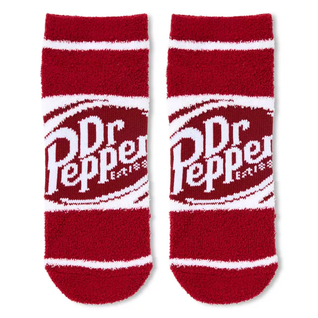 Dr. Pepper Fuzzy Ankle Socks - 3 Pack at Spencer's