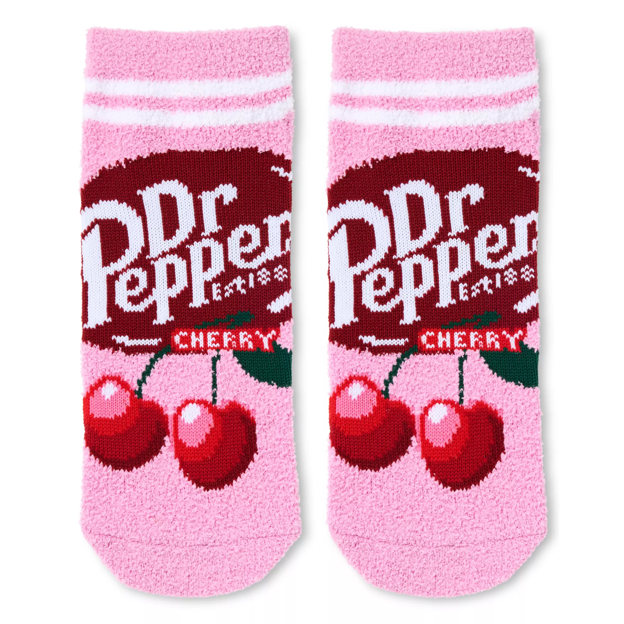 Dr. Pepper Fuzzy Ankle Socks - 3 Pack at Spencer's
