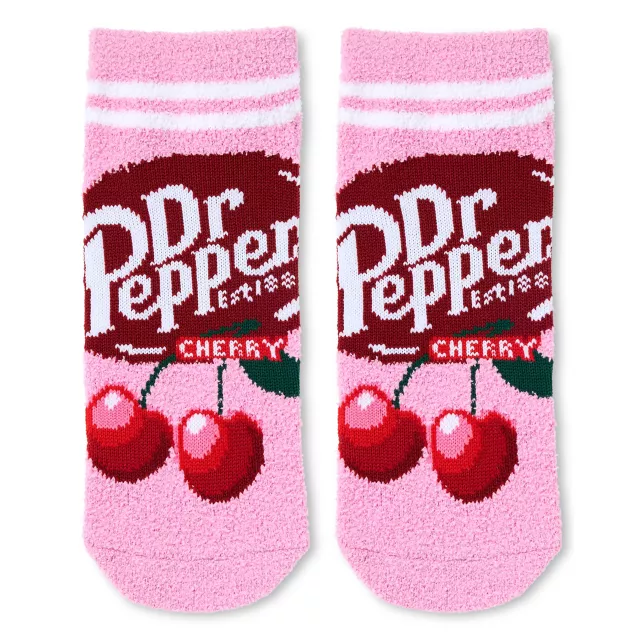 Dr. Pepper Fuzzy Ankle Socks - 3 Pack at Spencer's