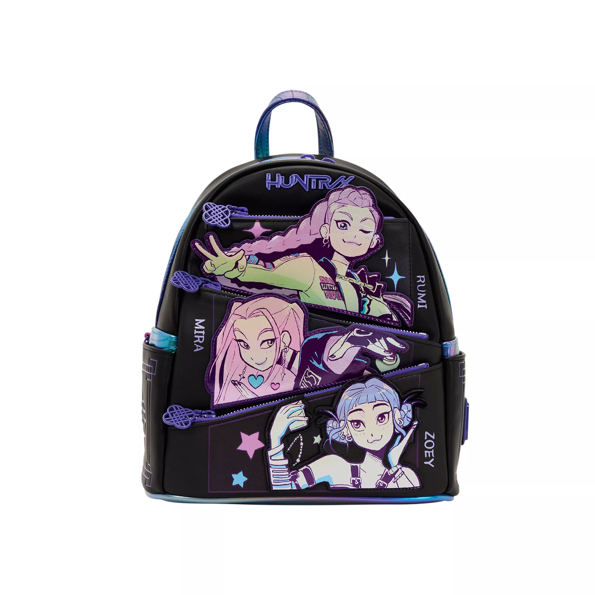 Loungefly KPop Demon Hunters Huntr/x Mini Backpack with ID Badge at Spencer's
