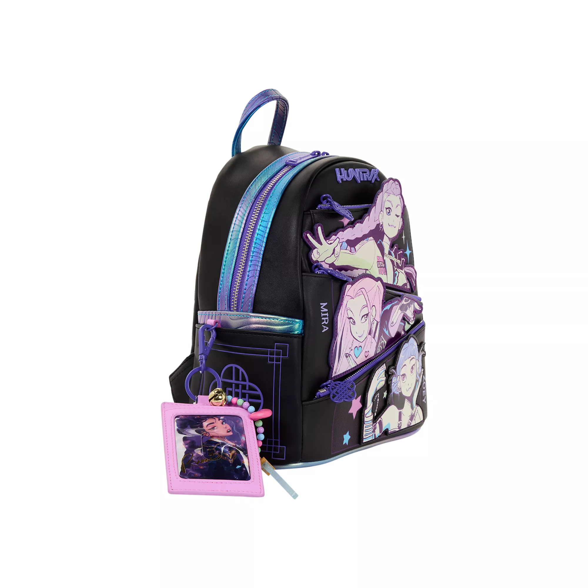 Loungefly KPop Demon Hunters Huntr/x Mini Backpack with ID Badge at Spencer's
