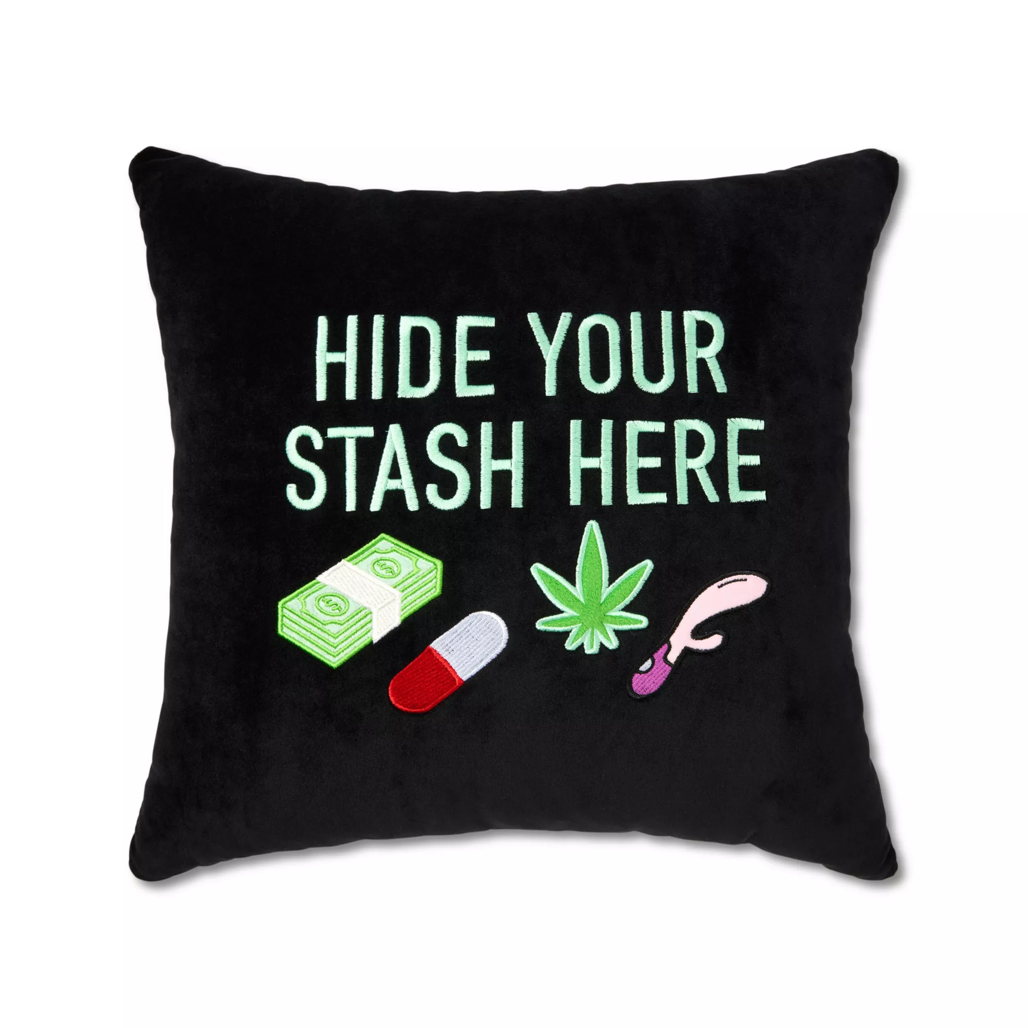 Hide Your Stash Pocket Pillow at Spencer's