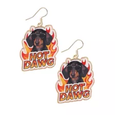 Hot Dawg Dangle Earrings - 18 Gauge at Spencer's