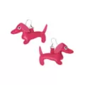 Pink Wiener Dog Dangle Earrings - 18 Gauge at Spencer's
