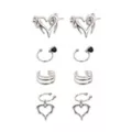 Multi-Pack Cyberpunk Silver-Tone Ear Cuffs - 4 Pair at Spencer's