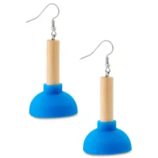 Blue Plunger Dangle Earrings at Spencer's