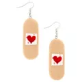 Heart Bandage Dangle Earrings at Spencer's