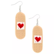 Heart Bandage Dangle Earrings at Spencer's