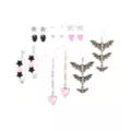 Multi-Pack Gothic Pink Pastel Stud and Dangle Earrings - 9 Pack at Spencer's