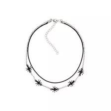 Black Ant Silver-Tone 2-Row Chain Choker Necklace at Spencer's