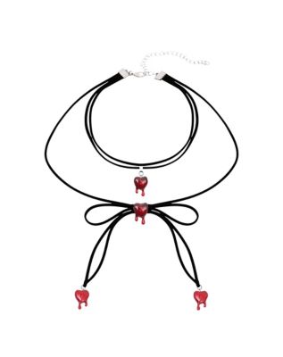 Drip Heart Rope 3-Row Choker Necklace