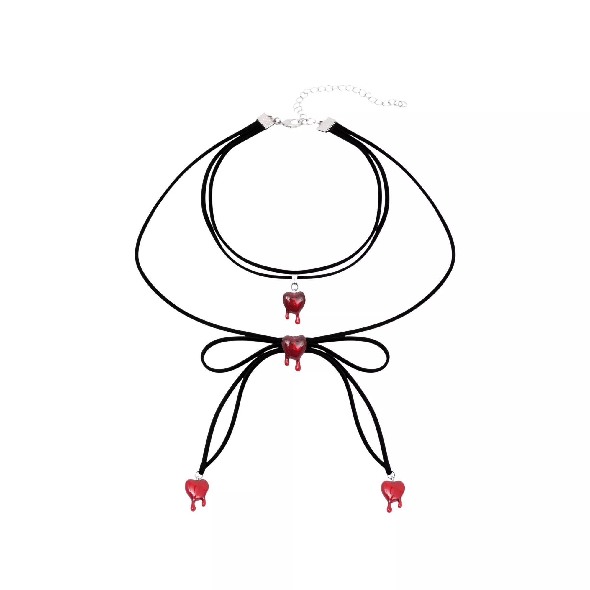Drip Heart Rope 3-Row Choker Necklace