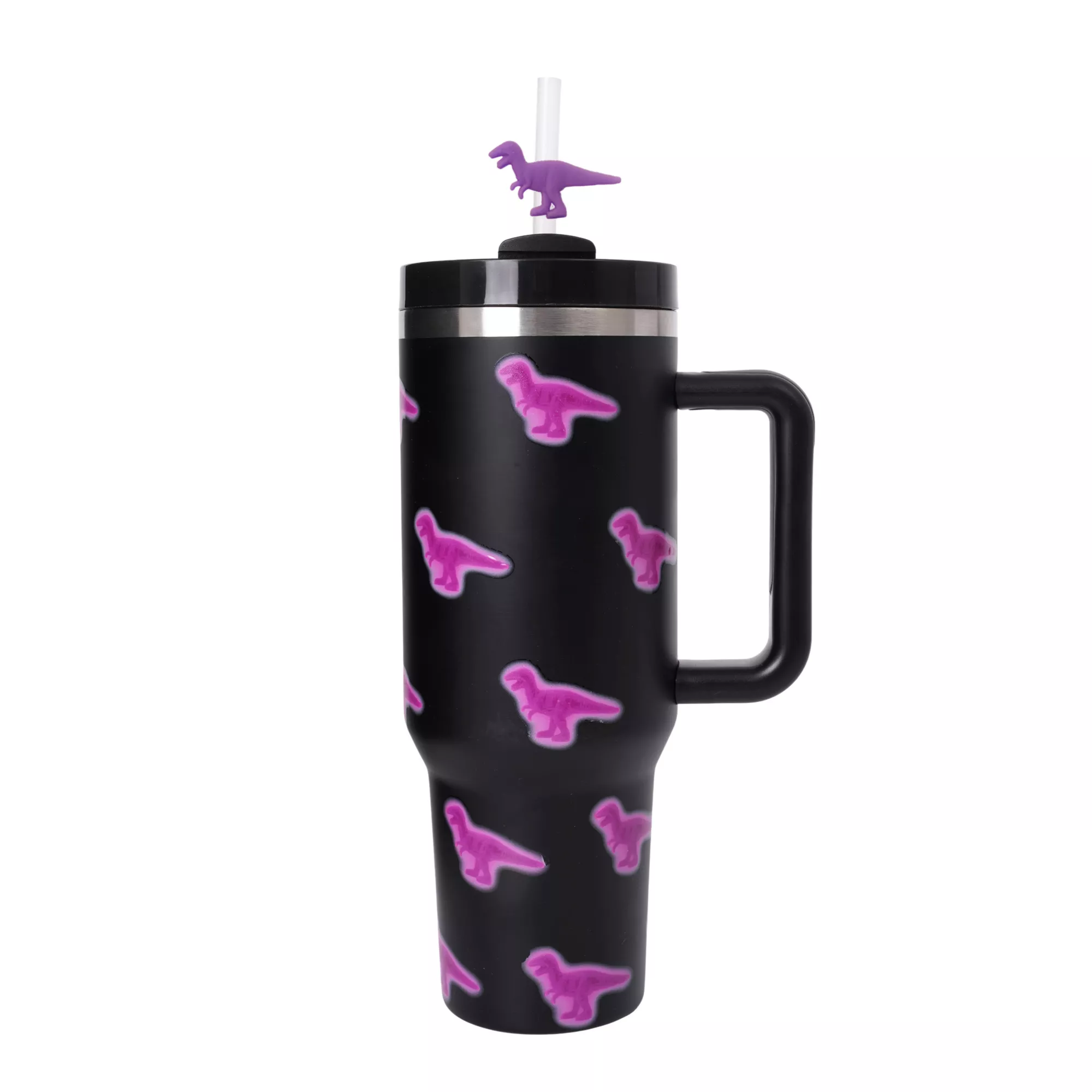 Velociraptor Print Travel Tumbler with Straw and Charm - 40 oz. at Spencer's