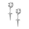 Star Silver-Tone Dangle Huggie Hoop Earrings - 20 Gauge at Spencer's