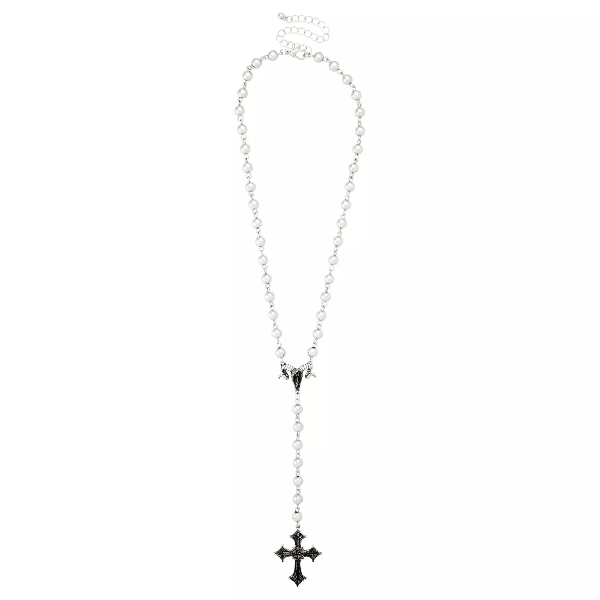 Gothic Ram Head Rosary Necklace