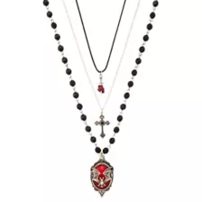 Multi-Pack Bat Cross and Dagger Chain Necklaces - 3 Pack at Spencer's