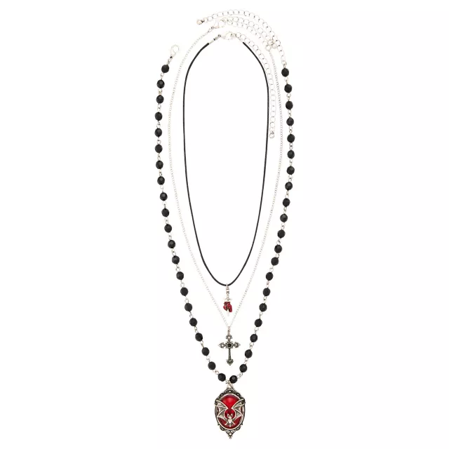 Multi-Pack Bat Cross and Dagger Chain Necklaces - 3 Pack at Spencer's