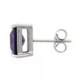 Purple CZ Square Silver-Plated Stud Earrings - 20 Gauge at Spencer's