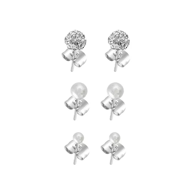 Multi-Pack Cluster CZ and Ball End Stud Earrings 3 Pair - 20 Gauge at Spencer's
