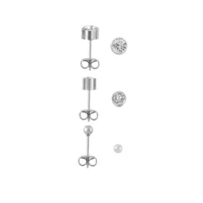 Multi-Pack Round CZ Basic Stud Earrings 3 Pair - 20 Gauge at Spencer's