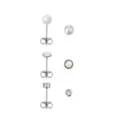 Multi-Pack CZ Pearl-Effect and Opal-Effect Stud Earrings 3 Pair - 20 Gauge at Spencer's
