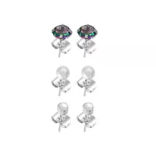 Multi-Pack Black CZ and Classic End Stud Earrings 3 Pair - 20 Gauge at Spencer's