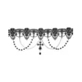 Black Cross Draped Beaded Chains Lace Choker Necklace at Spencer's