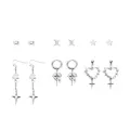 Multi-Pack Barbed Wire Heart Silver-Tone Earrings - 6 Pair at Spencer's