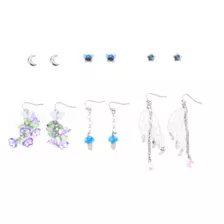 Multi-Pack Blue Purple Butterfly Wings Earrings - 6 Pair at Spencer's